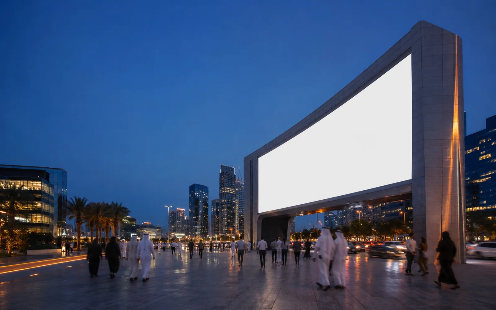 Illustrative premium digital out-of-home media route in Dubai